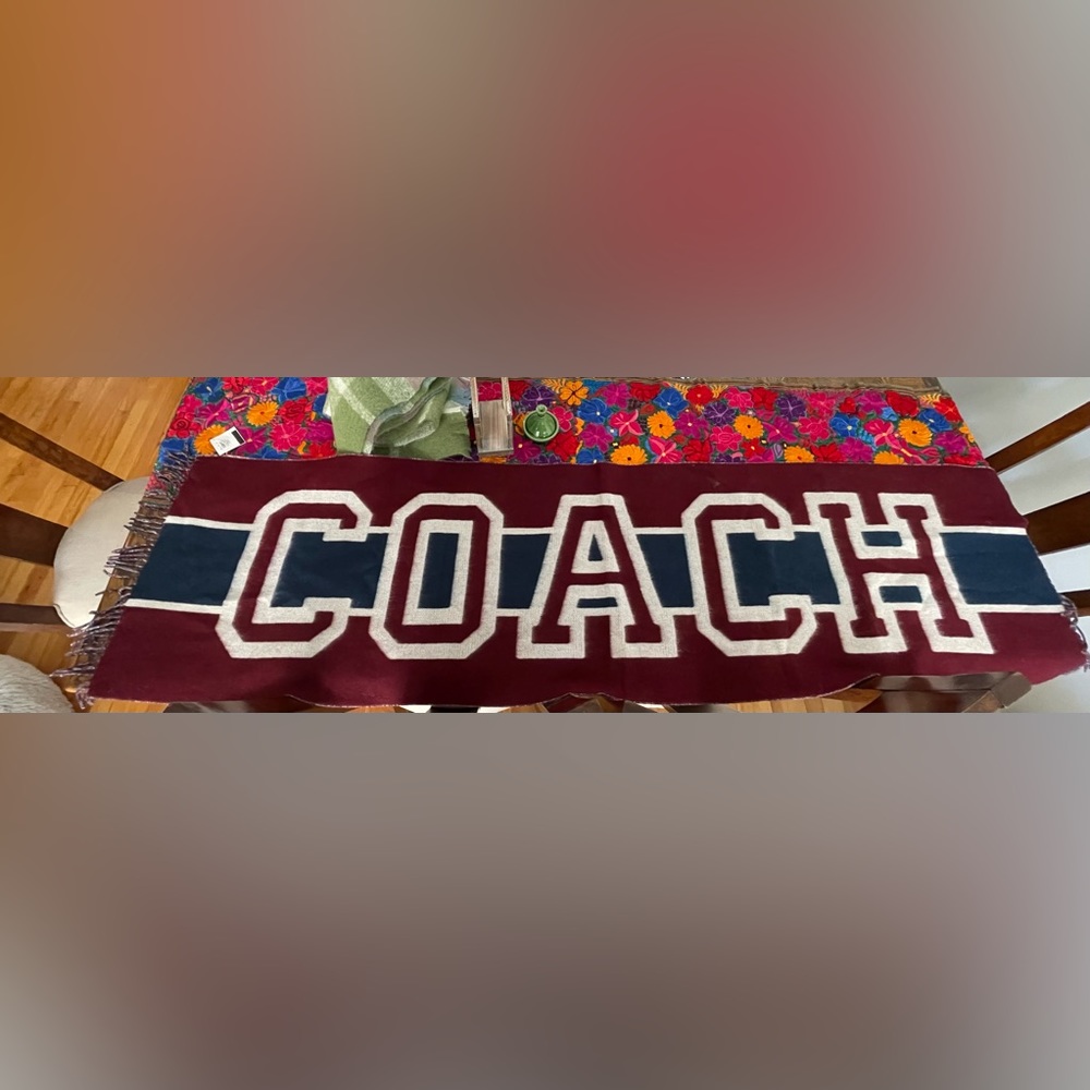 NWT Coach 99% wool muffler scarf